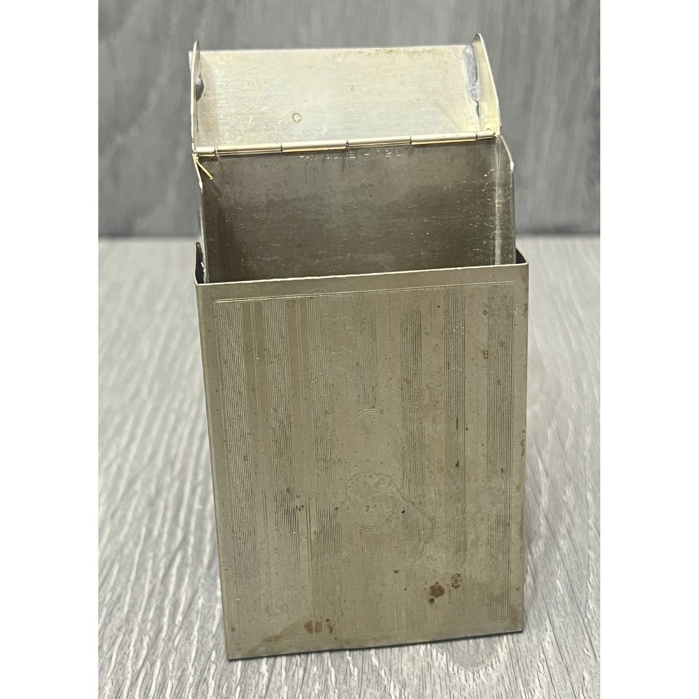 Antique 1920 Patented Art Deco Metal Cigarette Case Tobacciana Collectible‎ Box